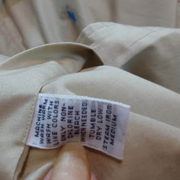 Ralph Lauren Men's Tan/ Khaki Short Sleeve Shirt Neutral Blue Pony Comfort Sz.XL - Picture 9 of 9